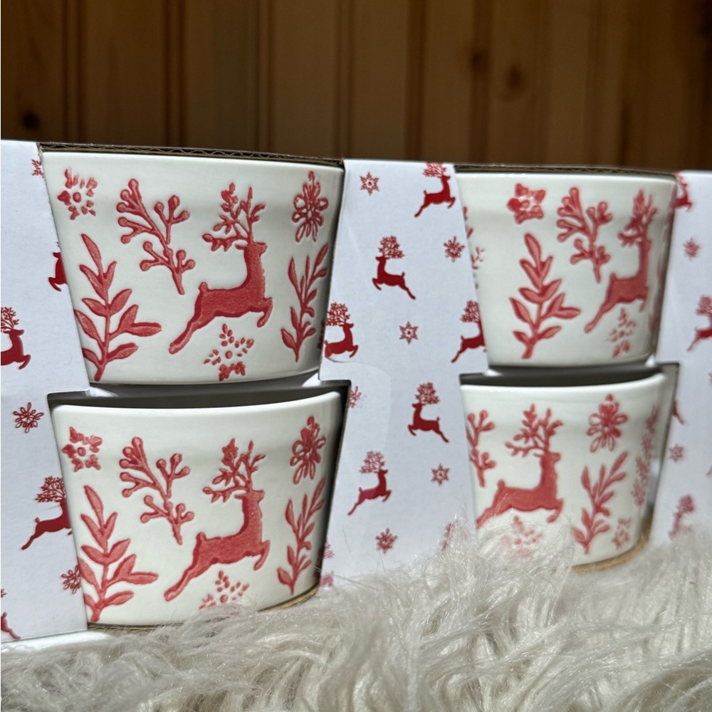 Christmas red reindeer ramekins